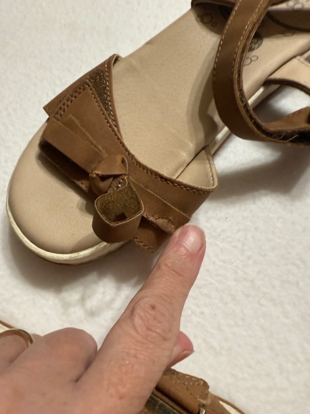 Girls Brown Bow Strap Stride Rite Delilah Sandals 13M - Picture 5 of 5